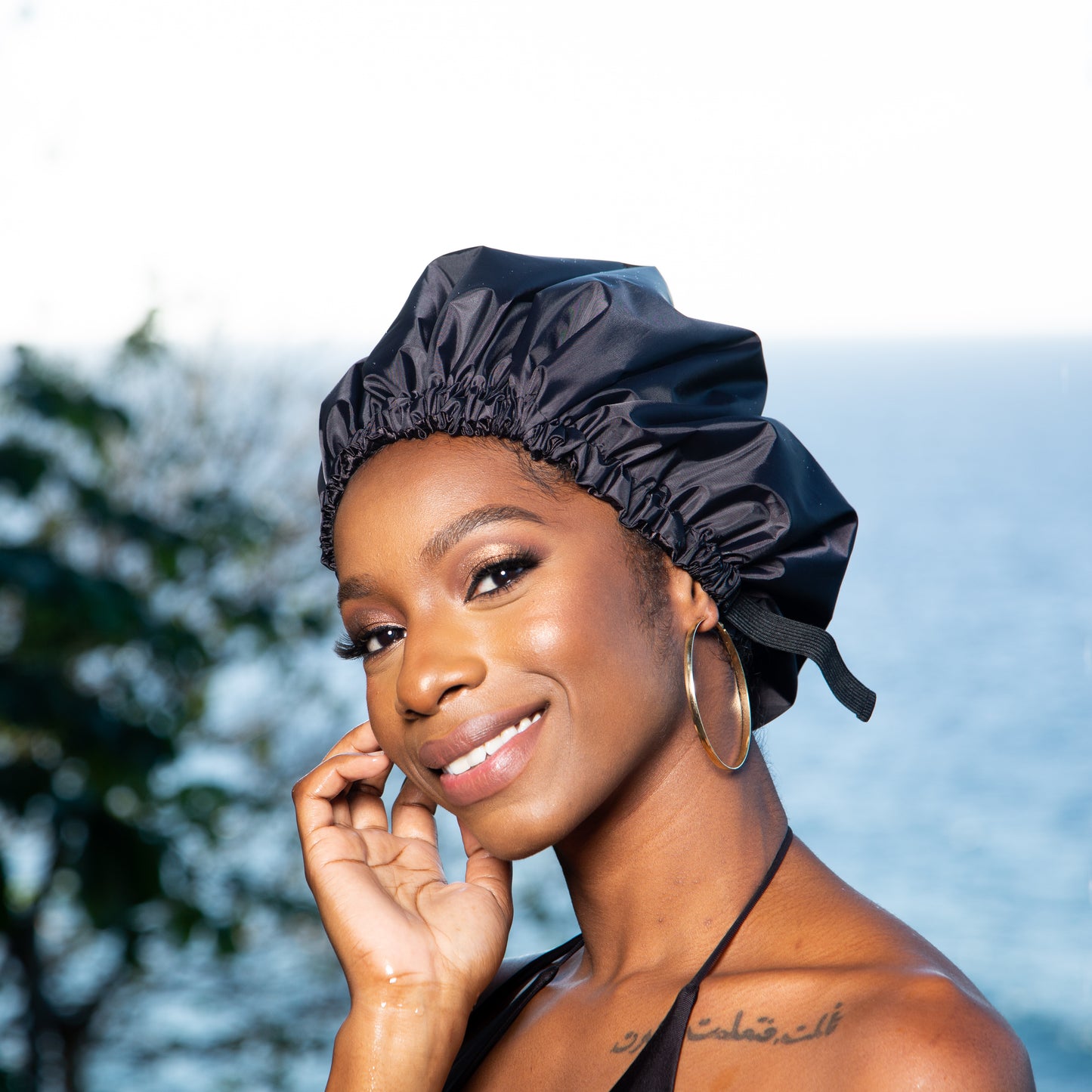 Luxe Satin Lined Shower Cap