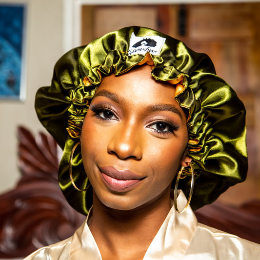 Olive Dreams Reversible Satin Bonnet (Adjustable)