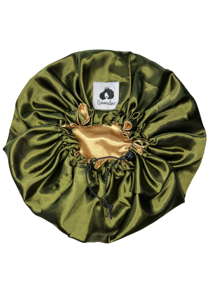 Olive Dreams Reversible Satin Bonnet (Adjustable)