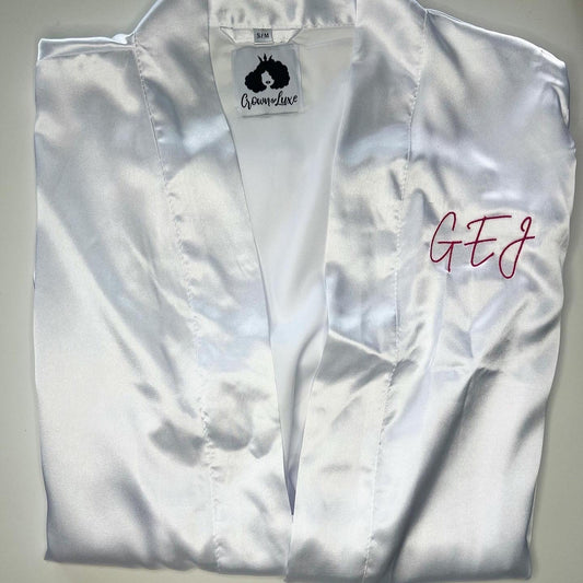 Luxe Satin Robe- White