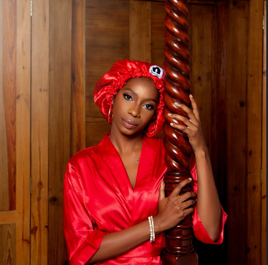 Luxe Satin Robe- Red
