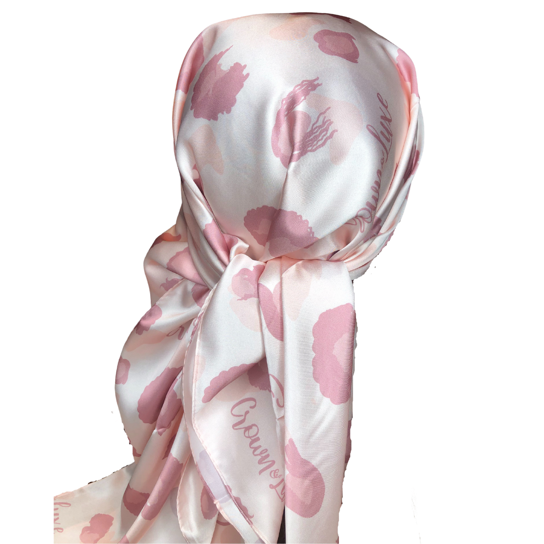 Luxe Satin Scarf- Pink Floral