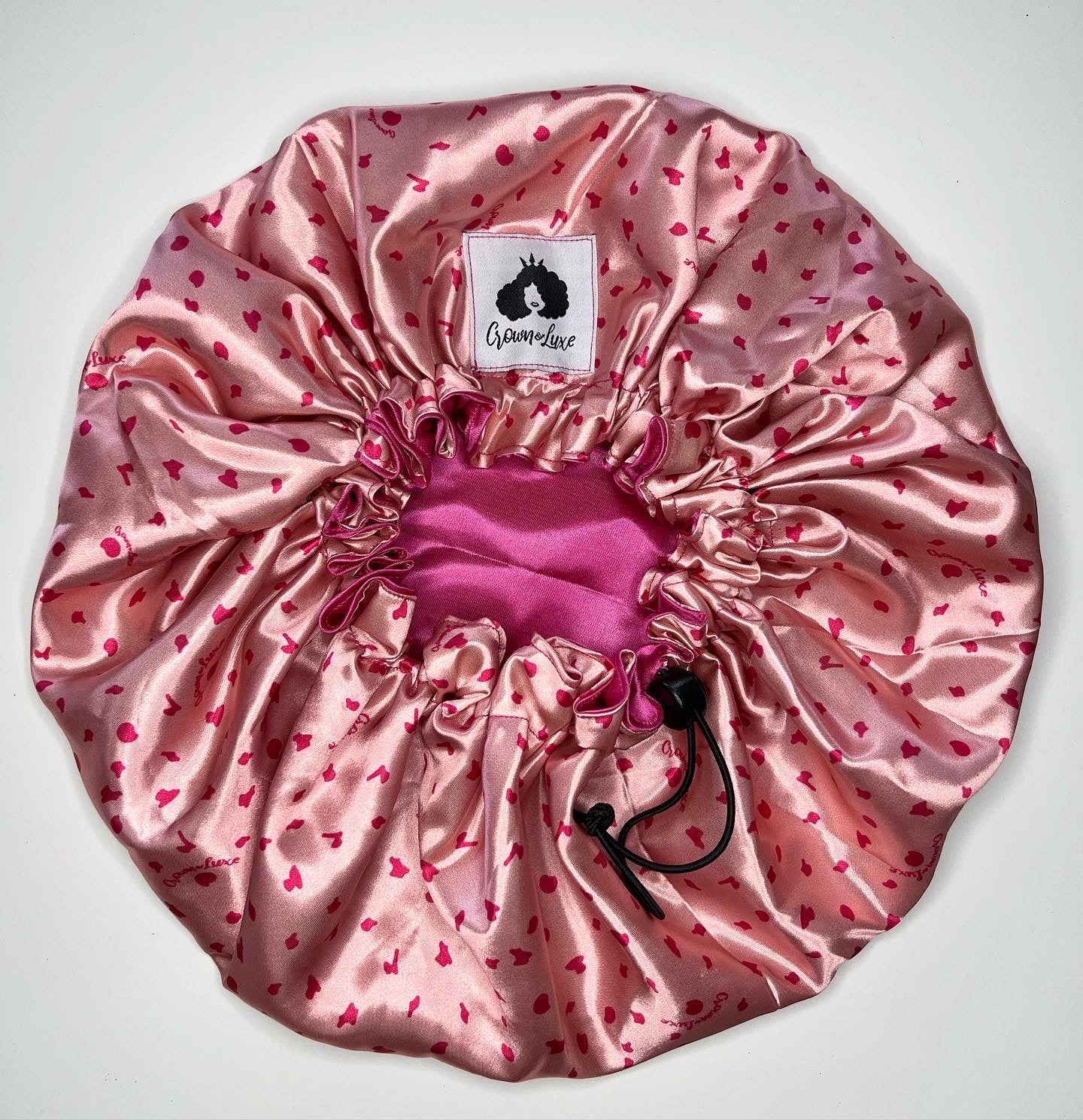 Rose Dots Adjustable Satin Bonnet